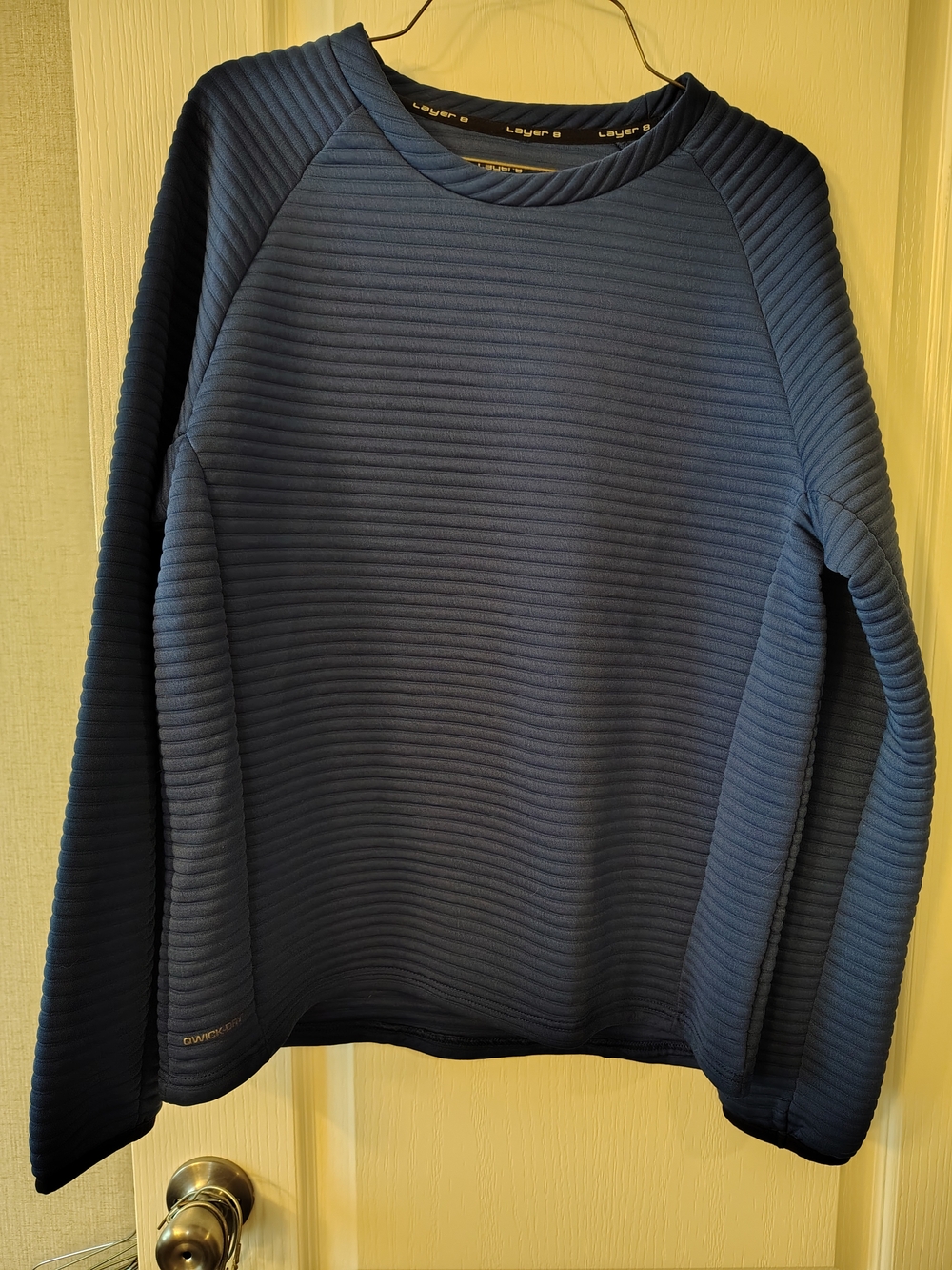 Layer 8 Boys Navy Quilted Rib Crewneck Sweatshirt